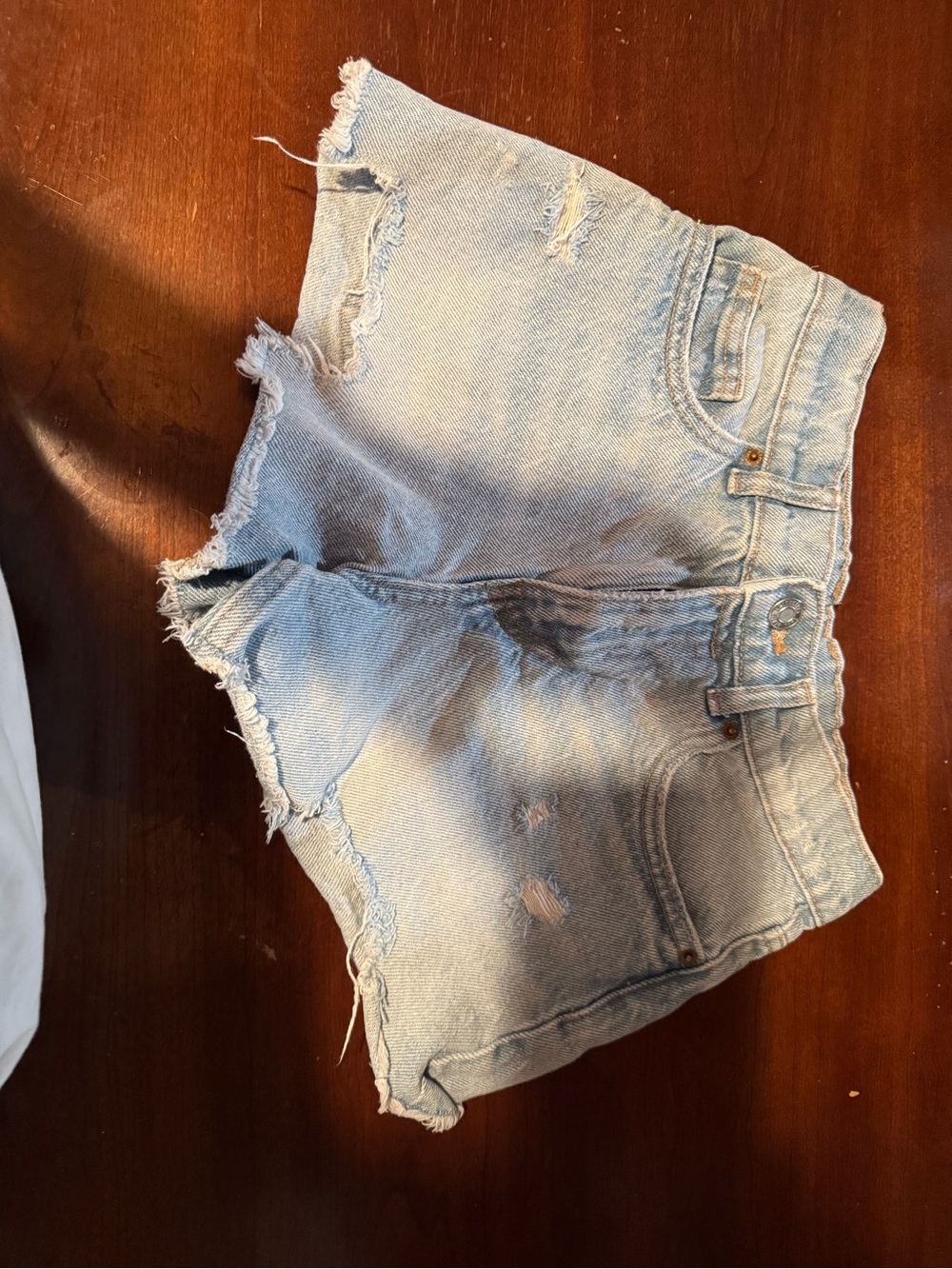 Zara Light Blue Distressed Denim Kids Shorts